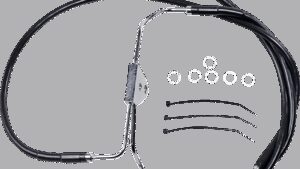 DRAG SPECIALTIES Brake Line - Front - Black - +4"