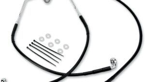 DRAG SPECIALTIES Brake Line - Front - Black - +10"