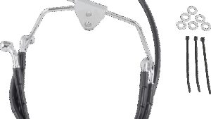 DRAG SPECIALTIES Brake Line - Front - Black - +4" - FLH '96-'07