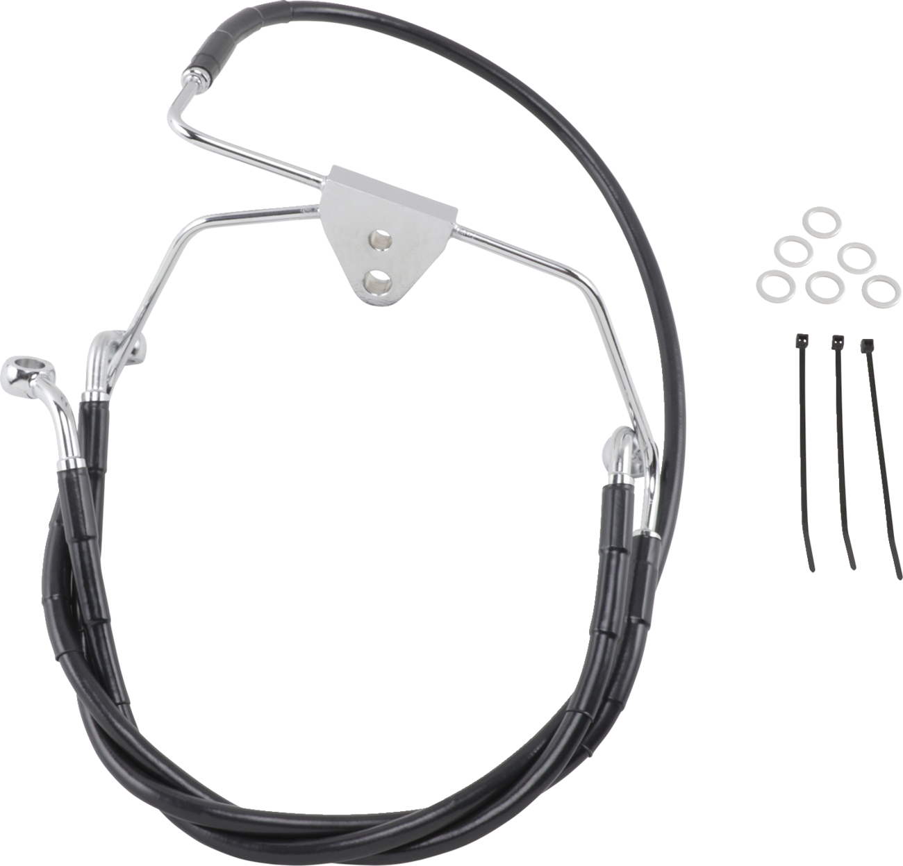 DRAG SPECIALTIES Brake Line - Front - Black - +4" - FLH '96-'07