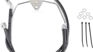 DRAG SPECIALTIES Brake Line - Front - Black - +8" - FLH '96-'07