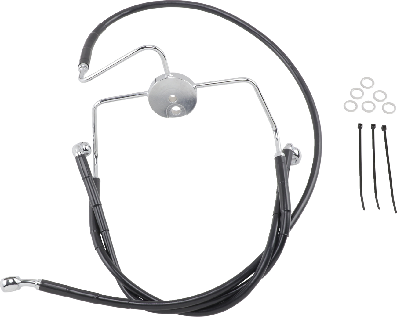 DRAG SPECIALTIES Brake Line - Front - Black - +6"