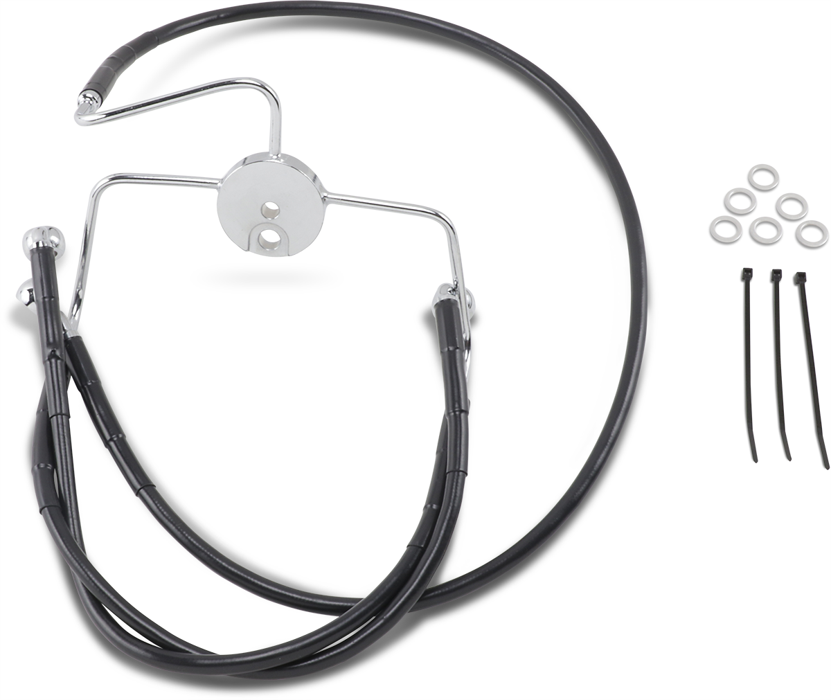 DRAG SPECIALTIES Brake Line - Front - Black - +8"