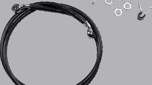 DRAG SPECIALTIES Brake Line - Front - Black - +10" - XL