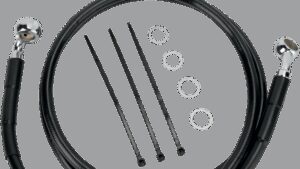 DRAG SPECIALTIES Brake Line - Front - Black - +8" - '00-'07 FLST