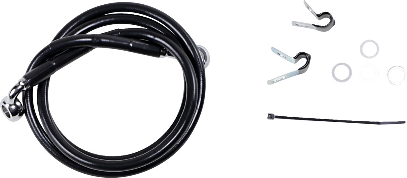 DRAG SPECIALTIES Brake Line - Front (Upper) - Black