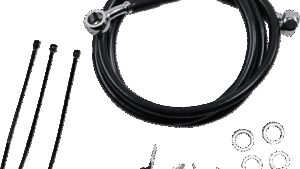DRAG SPECIALTIES Brake Line - Front - Black - +2" - '99-'07 FXST