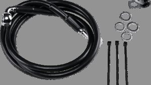 DRAG SPECIALTIES Brake Line - Front - Black - +4"