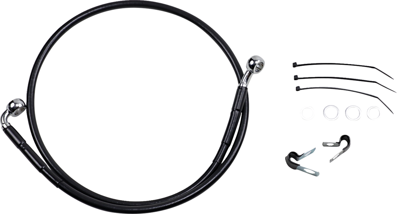 DRAG SPECIALTIES Brake Line - Front (Upper) - Black
