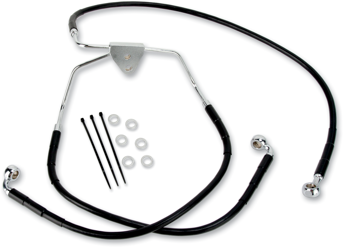 DRAG SPECIALTIES Brake Line - Front - Black - +6" - Image 2