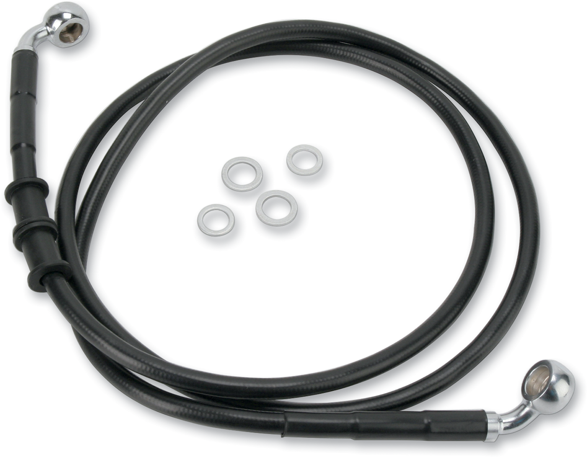 DRAG SPECIALTIES Brake Line - Front - Black - +4" - '10-'15 FXDWG
