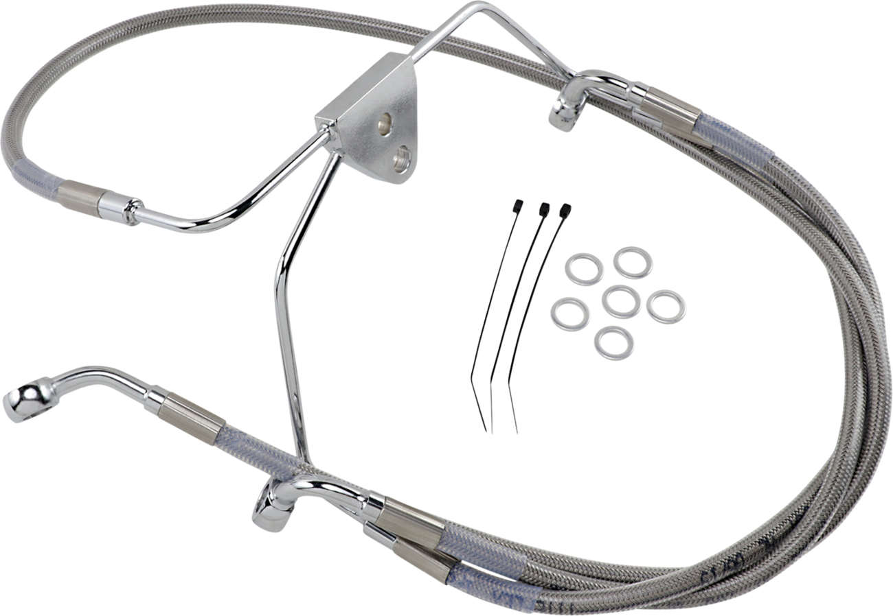 DRAG SPECIALTIES Brake Line - Front - +8" - Touring - Stainless Steel