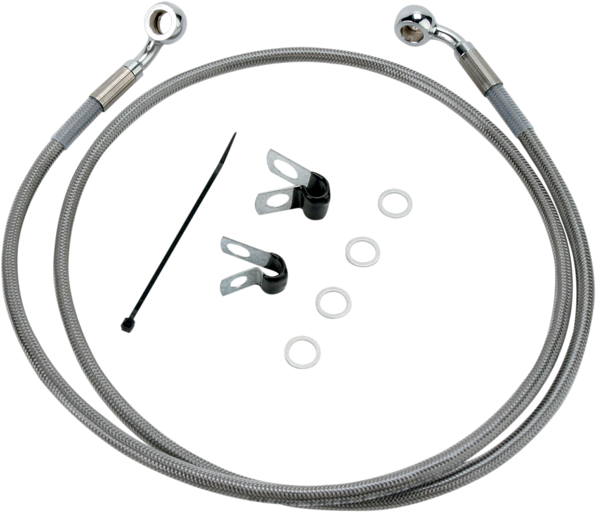 DRAG SPECIALTIES Brake Line - Front - +6" - Stainless Steel - XL