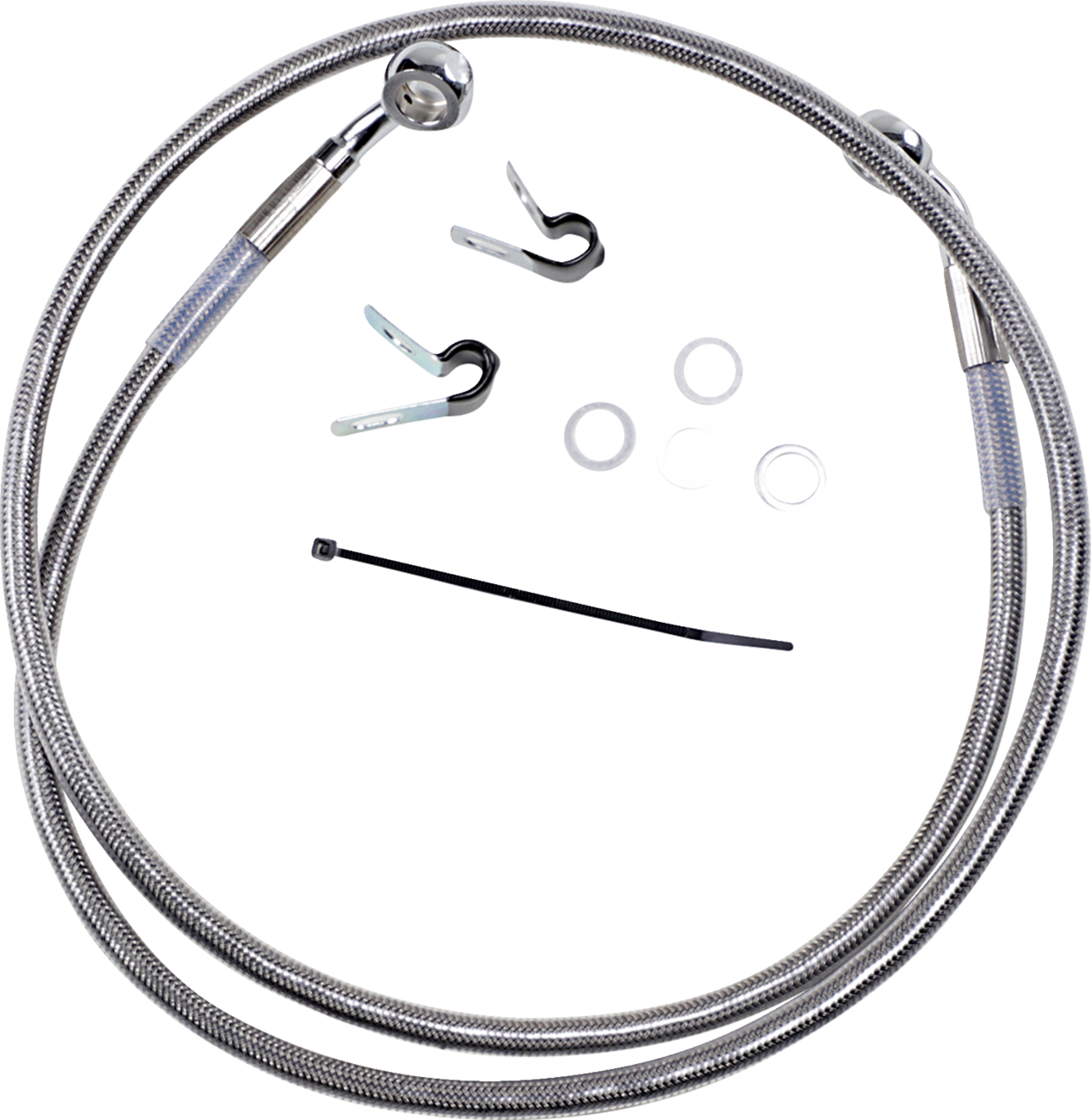 DRAG SPECIALTIES Brake Line - Front - +4" - Stainless Steel - XL