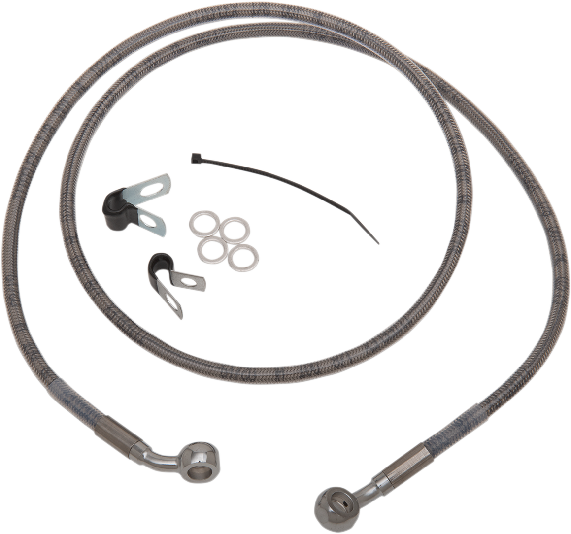 DRAG SPECIALTIES Brake Line - Front - +8" - Stainless Steel - XL
