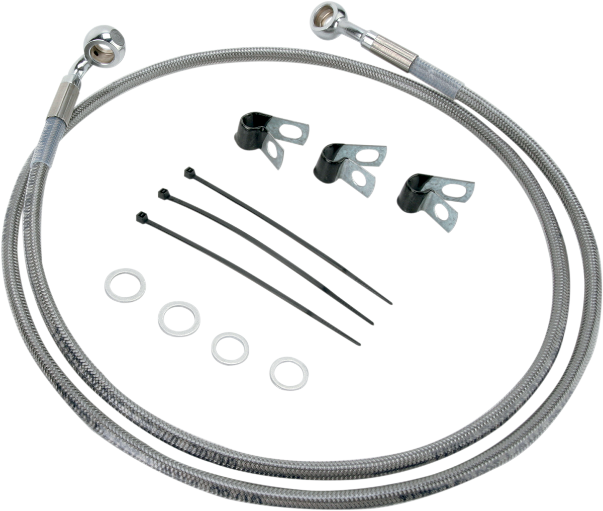DRAG SPECIALTIES Brake Line - Front - Black - +6" - Image 2