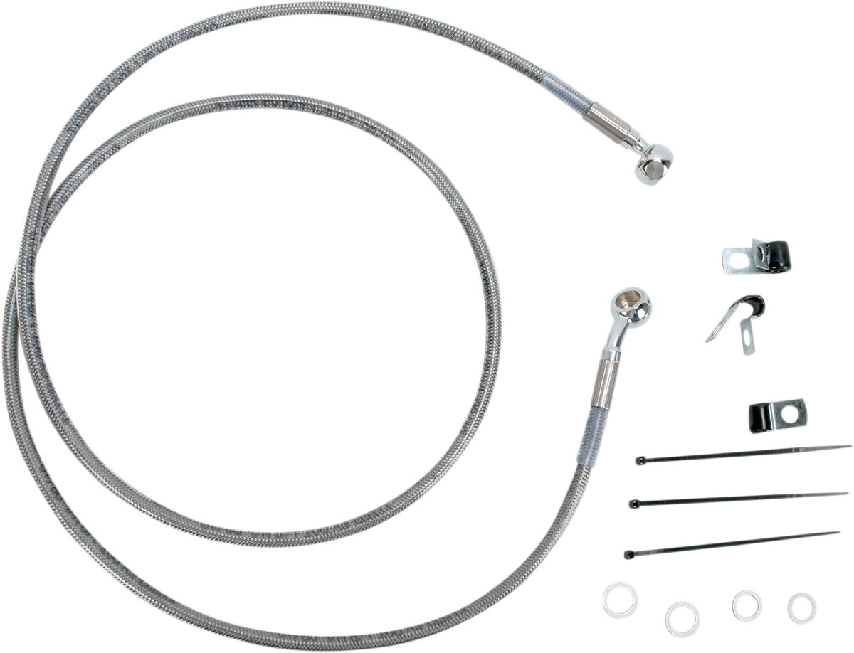 DRAG SPECIALTIES Brake Line - Front - Black - +8" - Image 2