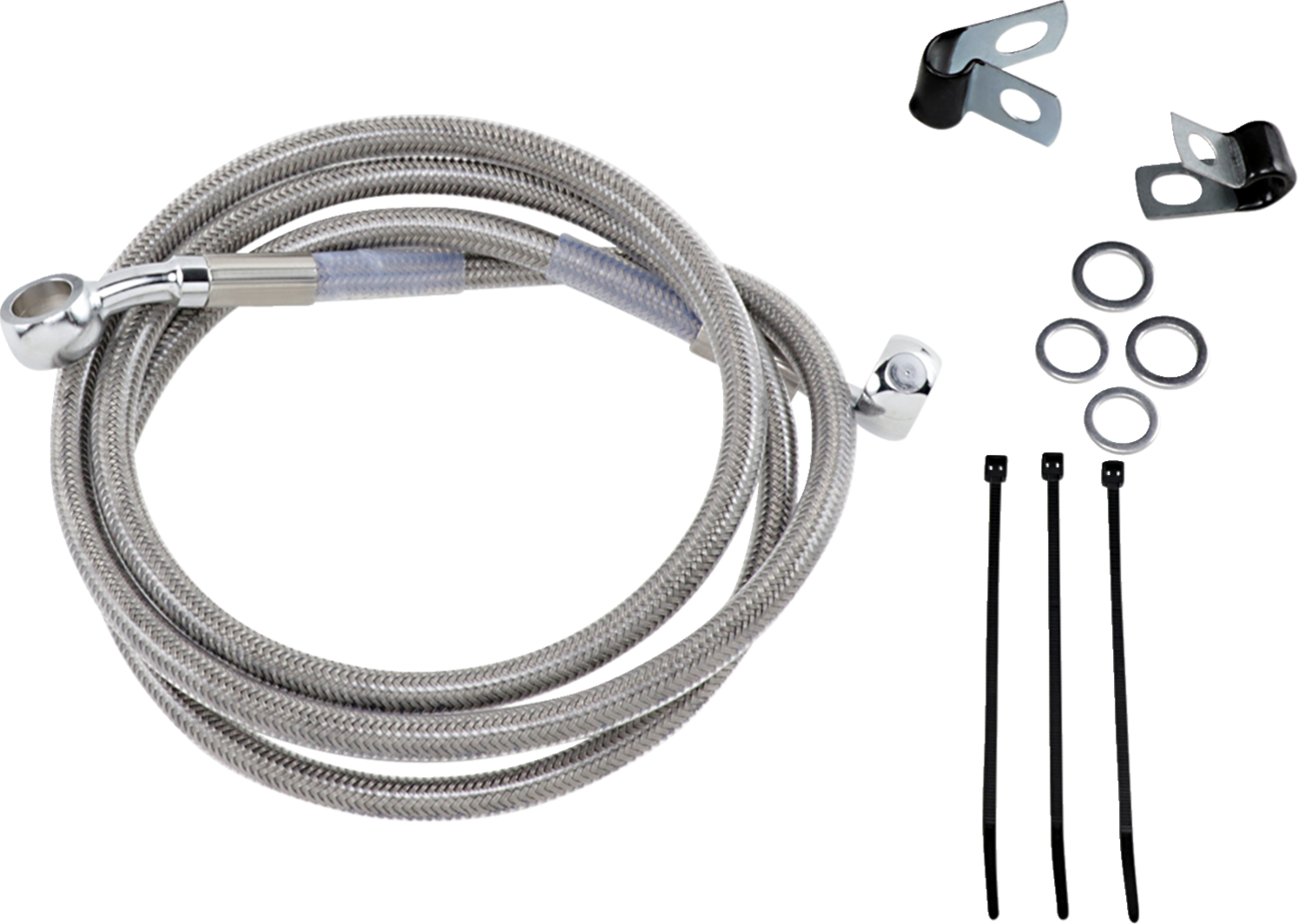 DRAG SPECIALTIES Brake Line - Front - Black - +8" - '99-'07 FXST - Image 2