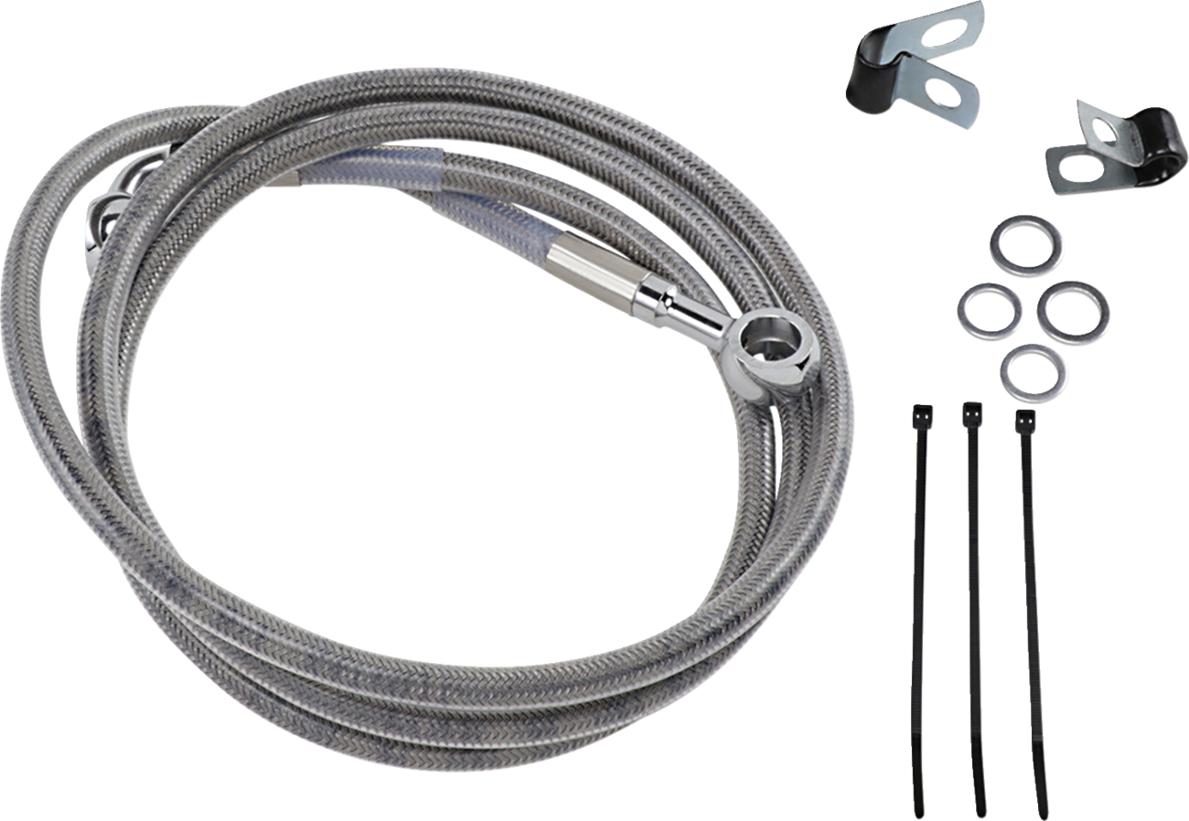 DRAG SPECIALTIES Brake Line - Front - +8" - Stainless Steel