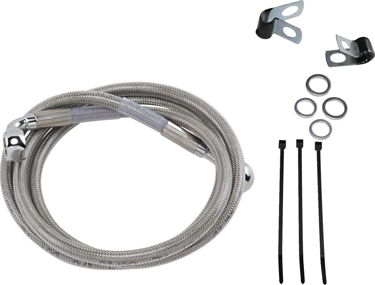 DRAG SPECIALTIES Brake Line - Front - +4" - Stainless Steel