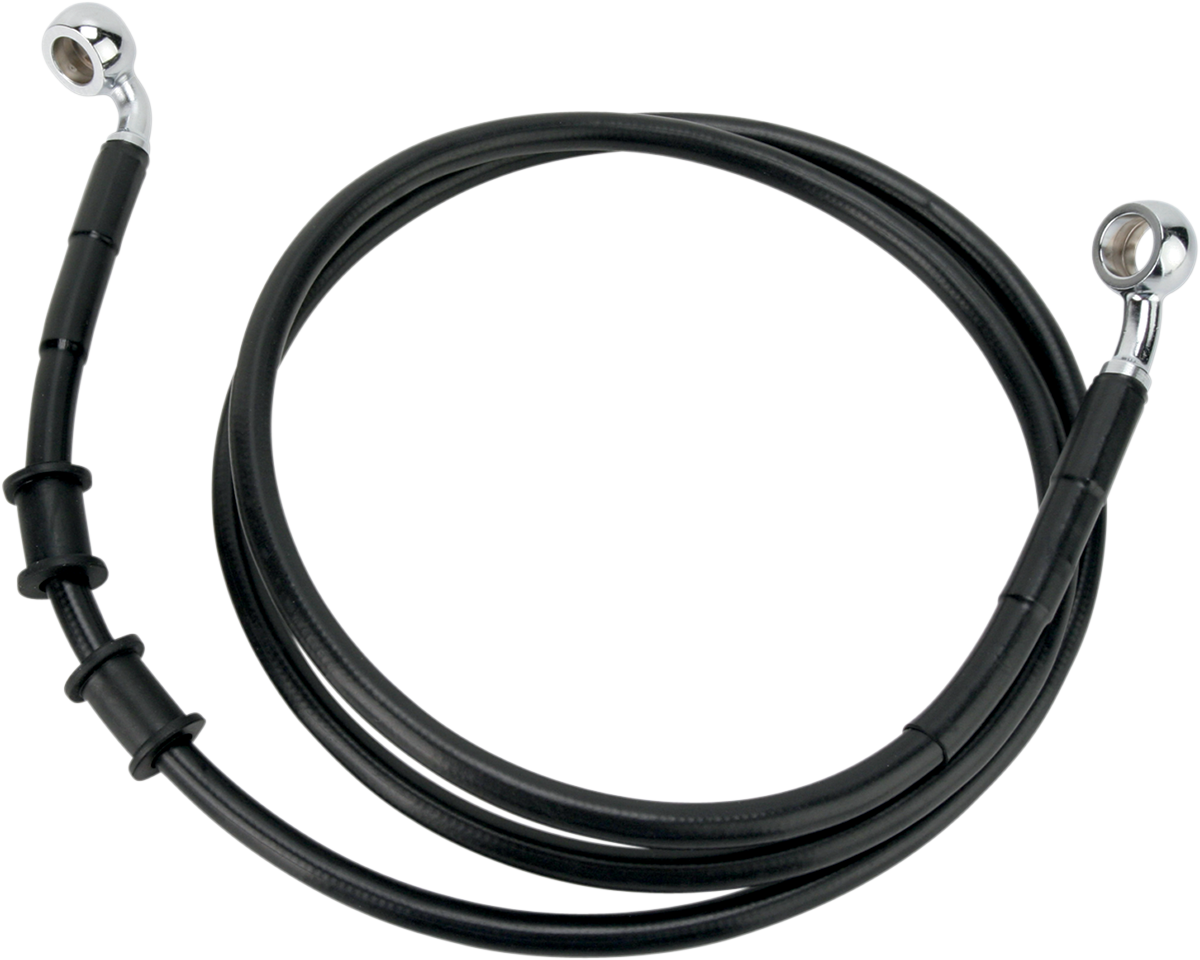 DRAG SPECIALTIES Brake Line - Front - Black - +10" - FXDB '08-'17