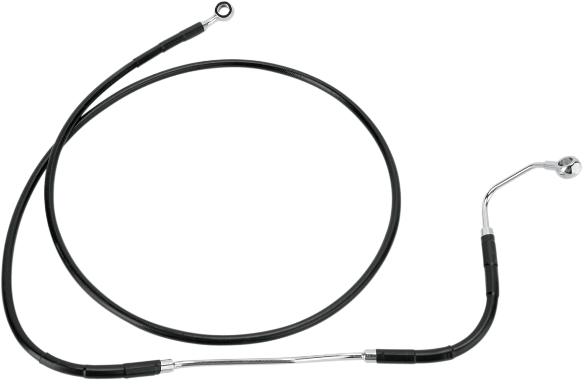 DRAG SPECIALTIES Brake Line - Front - Black - +10" ABS