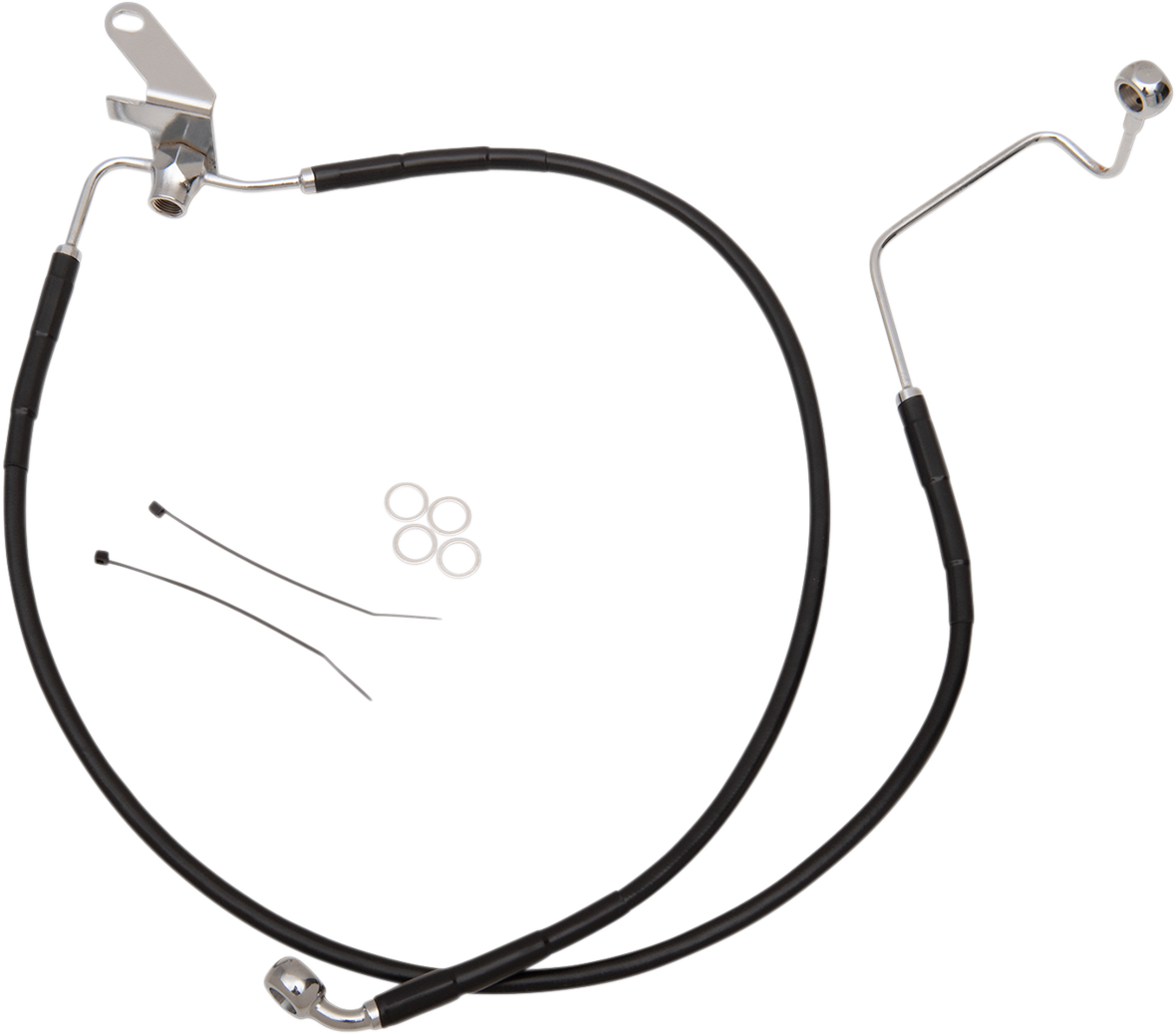 DRAG SPECIALTIES Brake Line - Front - Black - +2" - Softail '04-'06