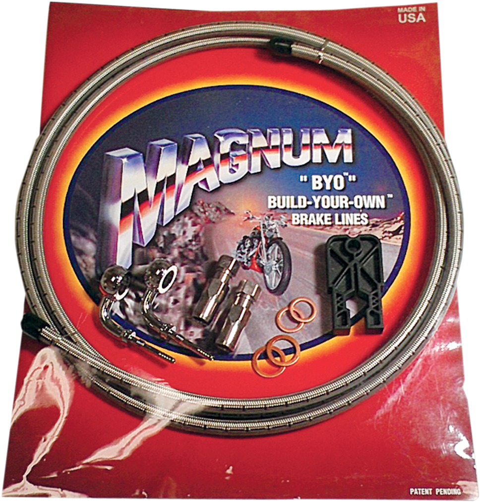 MAGNUM SHIELDING Brake Line Kit - Single Disc - 7/16"-90° - 6' - Stainless Steel