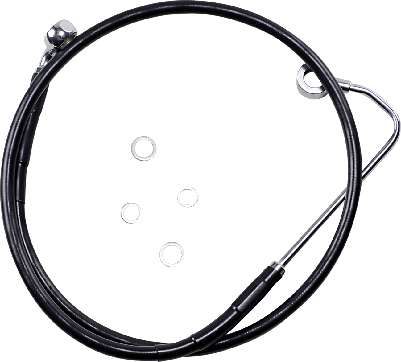 DRAG SPECIALTIES Brake Line - Front - Black - +10" - FXS '12-'13
