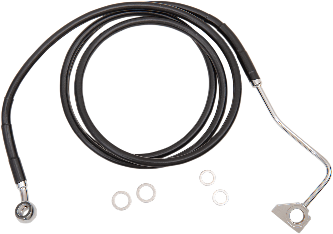 DRAG SPECIALTIES Brake Line - Front (Upper) - Black - +6" with ABS