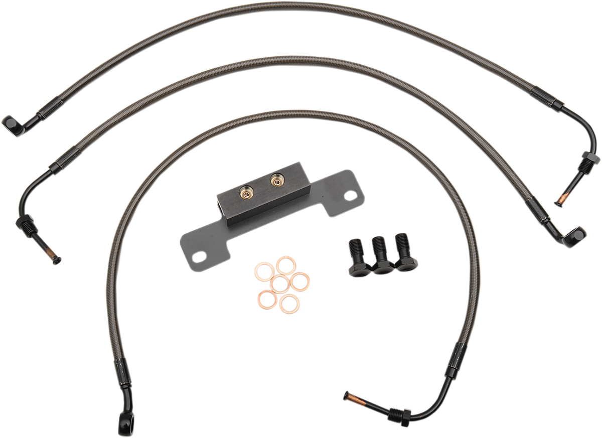 LA CHOPPERS Brake Lines - 15" - 17" Ape Hanger Handlebars - Midnight