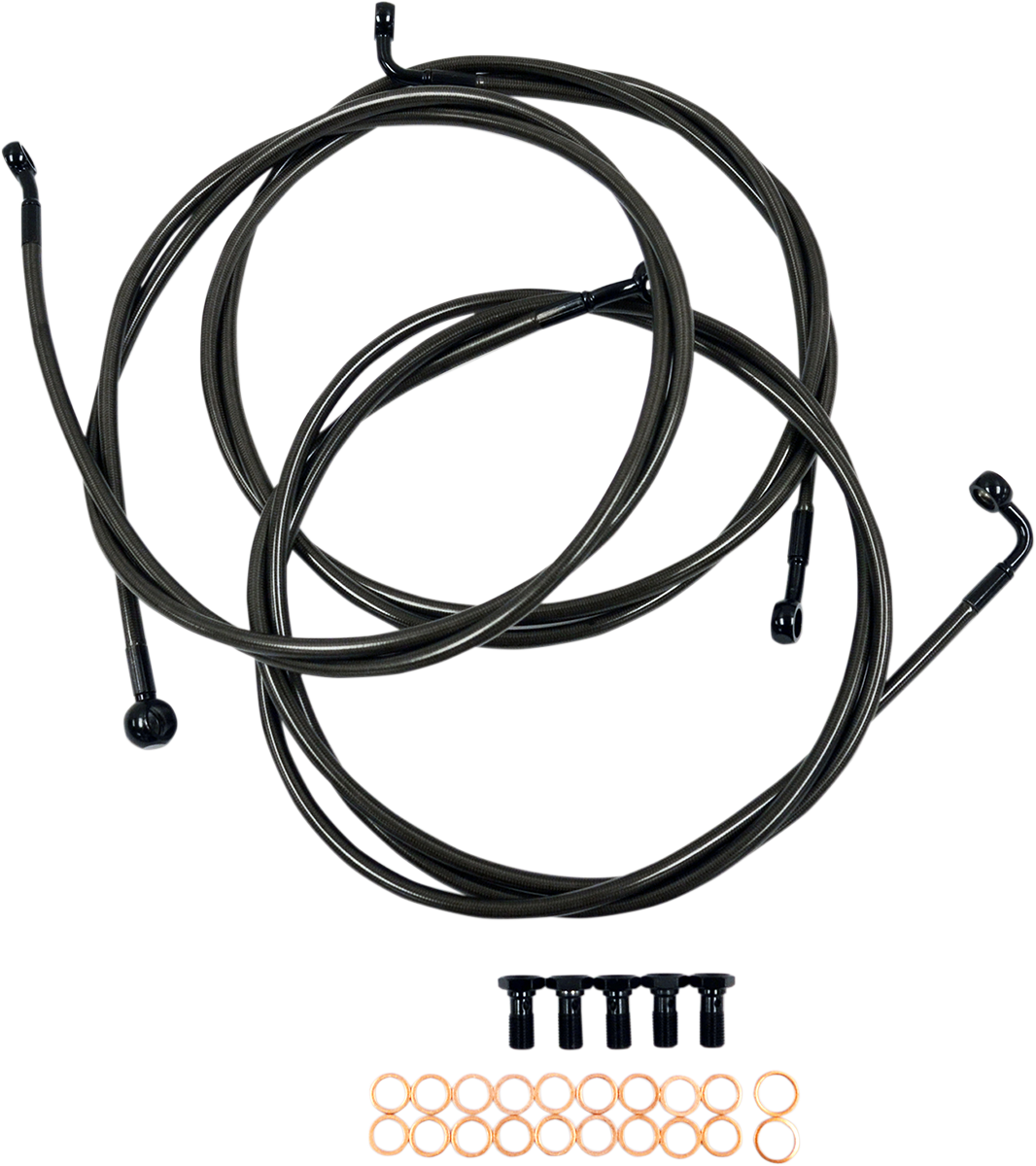 LA CHOPPERS Brake Lines - 12" - 14" Ape Hanger Handlebars - Midnight