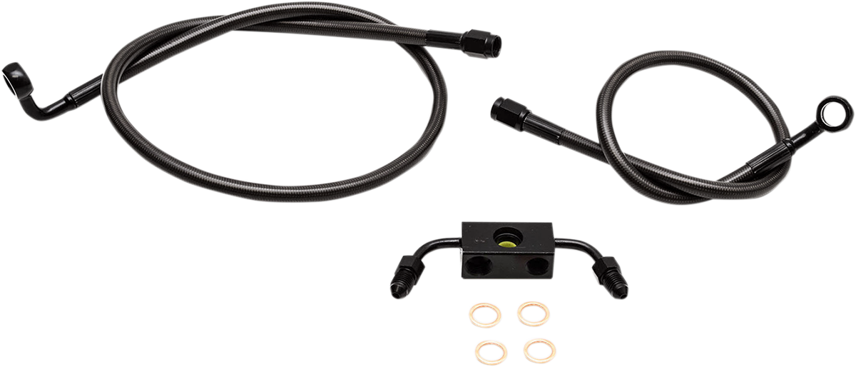 LA CHOPPERS Brake Lines - 12" - 14" Ape Hanger Handlebars - Midnight