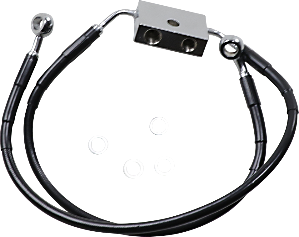 DRAG SPECIALTIES Brake Line - Front (Lower/Upper) - Black