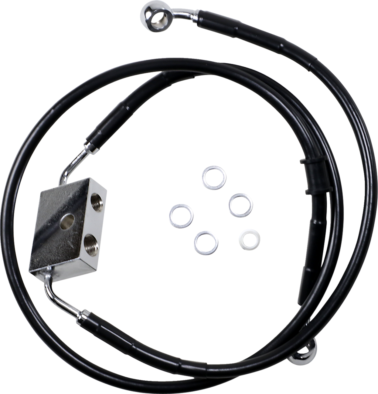 DRAG SPECIALTIES Brake Line - Front - +12" - Black - XL