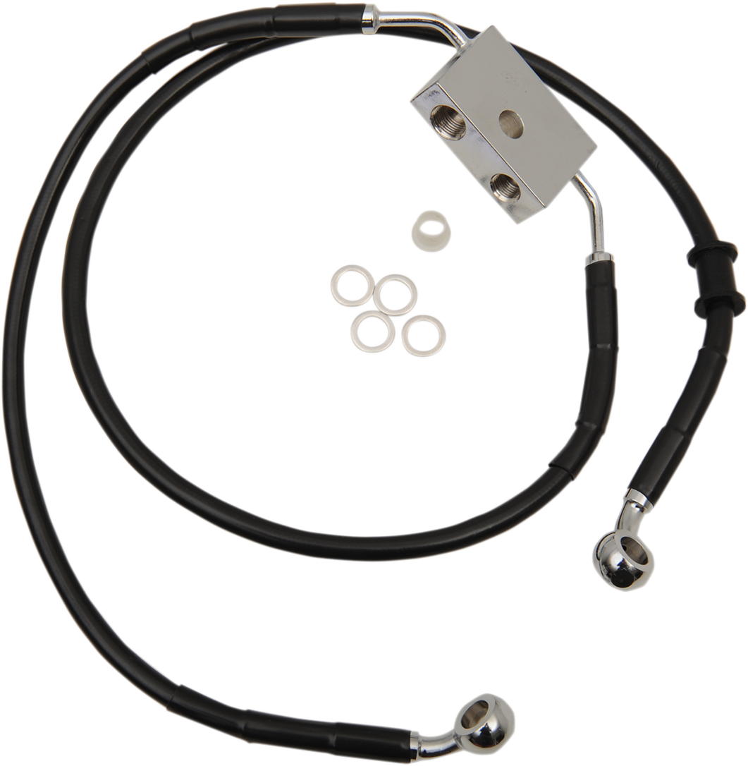 DRAG SPECIALTIES Brake Line - +6" - Black - '15-'17 Softail - Image 2