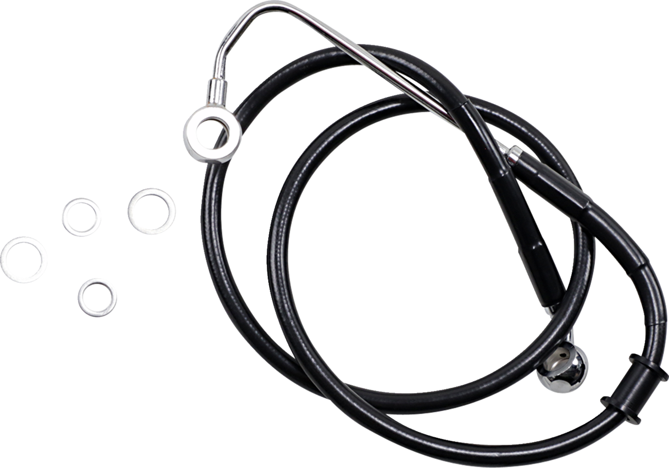 DRAG SPECIALTIES Brake Line - +6" - Black - '15-'17 Softail