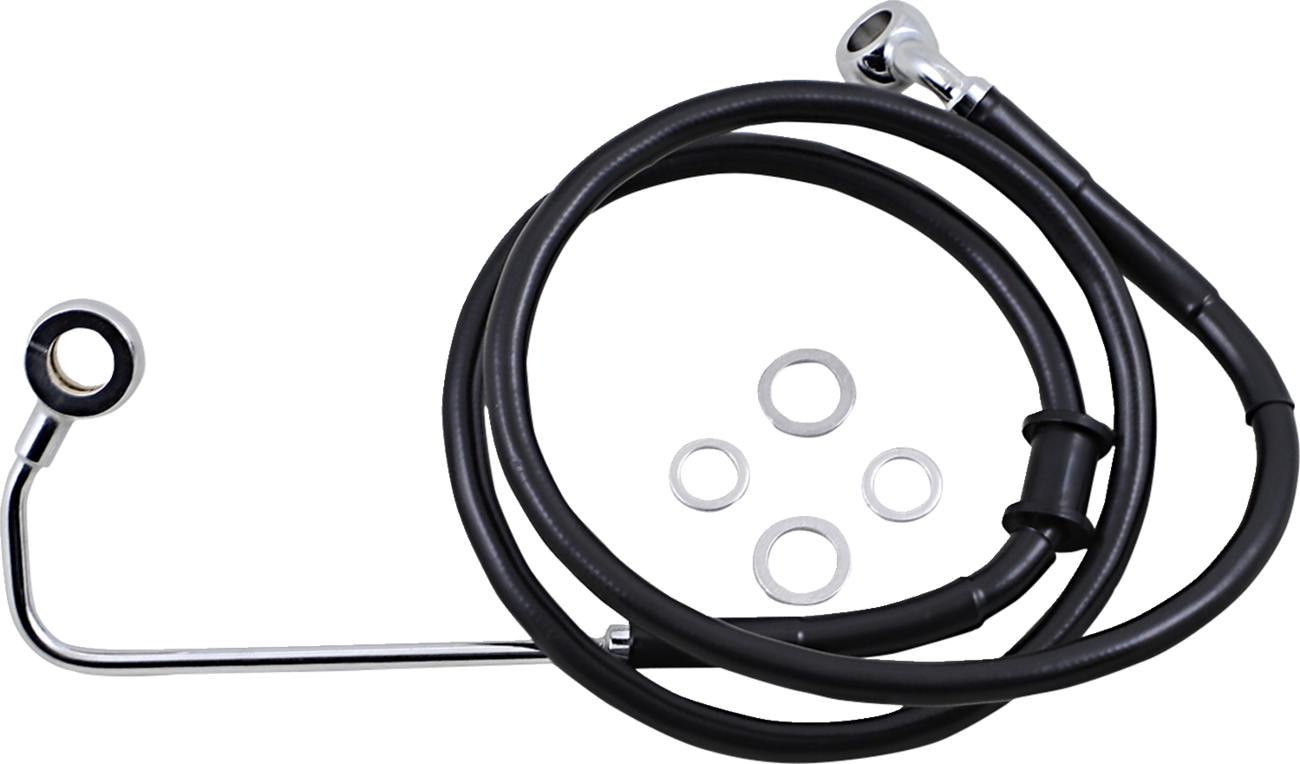 DRAG SPECIALTIES Brake Line - +8" - Black - '15-'17 Softail
