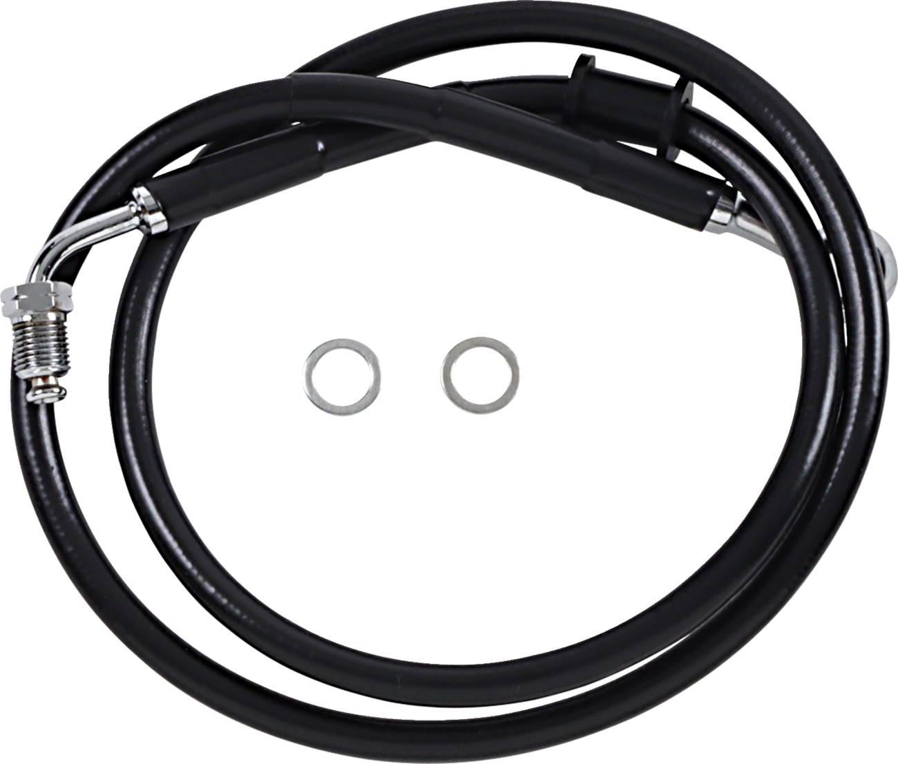 DRAG SPECIALTIES Brake Line - +10" - Black - '18-'23 Softail