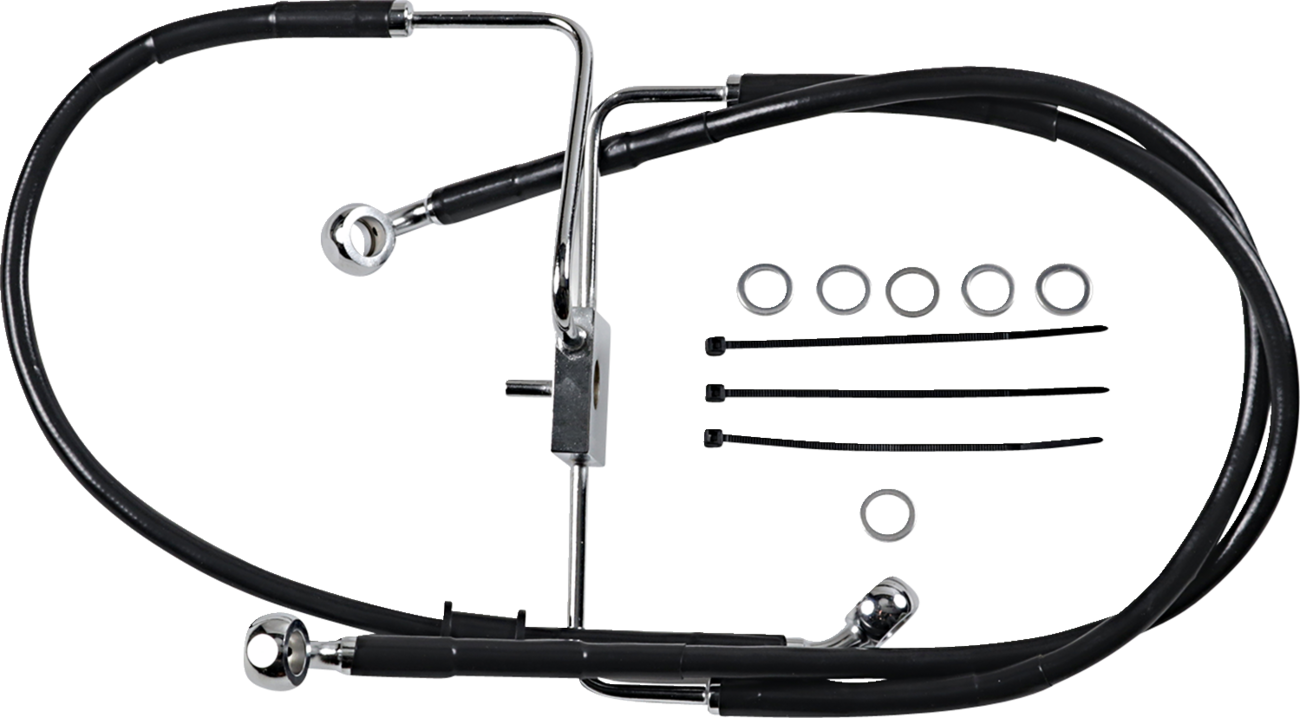 DRAG SPECIALTIES Brake Line - +2" - Black - XL