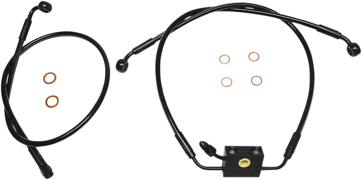 MAGNUM SHIELDING Brake Line - XR - Dual Disc - ABS - Black - Softail