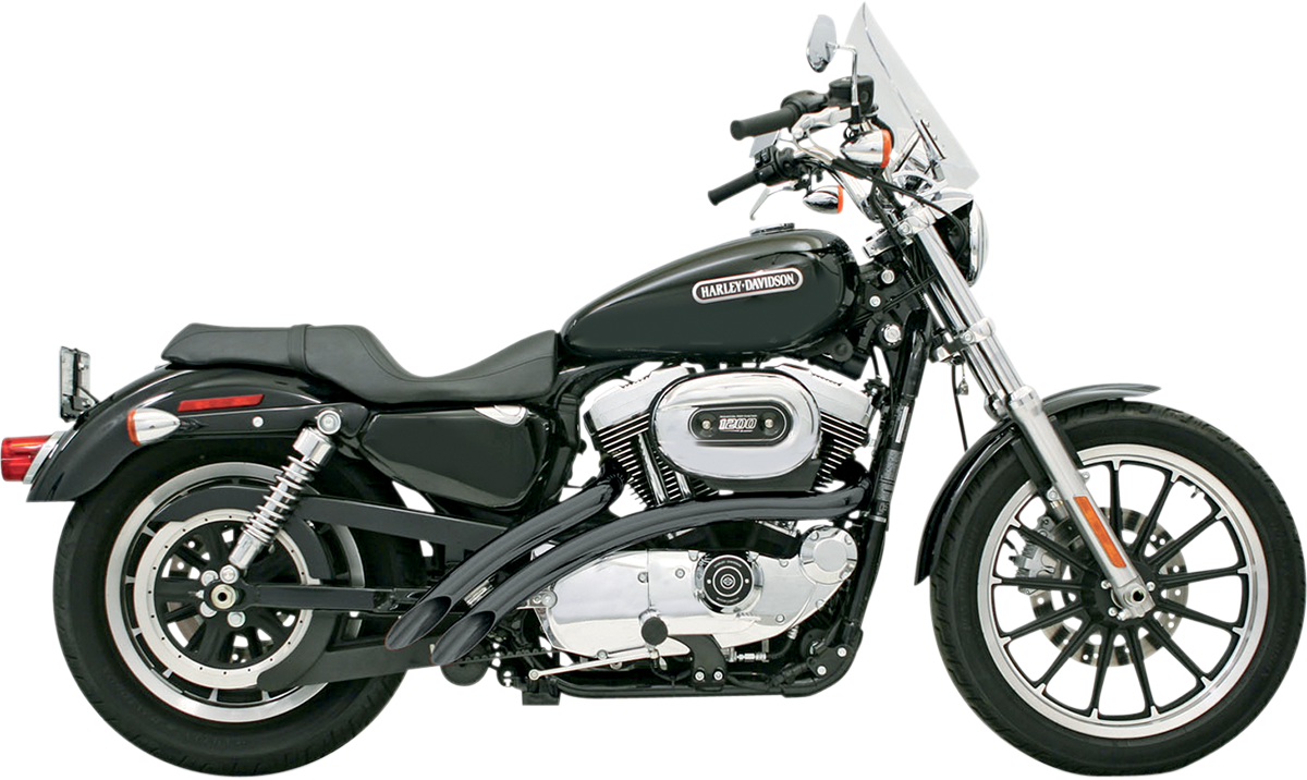 BASSANI XHAUST Radial Sweepers Exhaust System - Black - '07-'13 XL