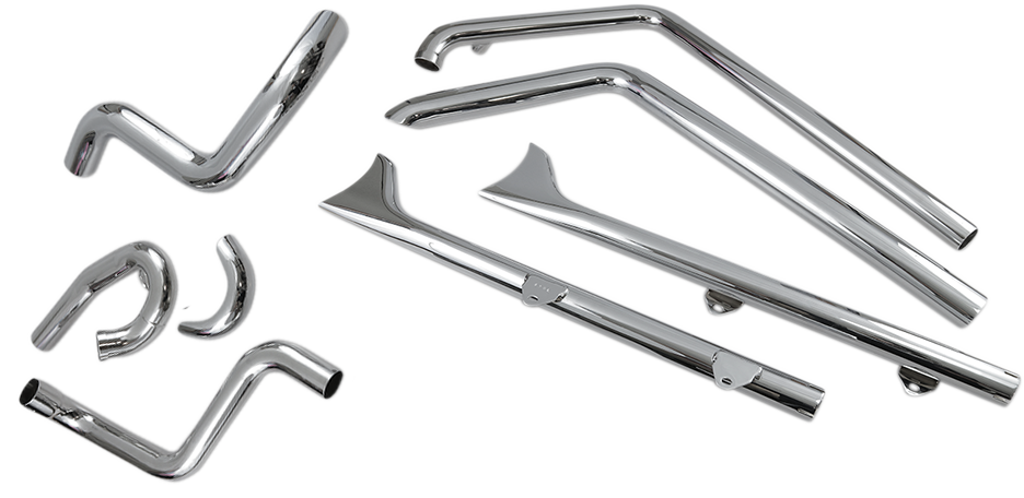 BASSANI XHAUST True Duals Exhaust System with Fishtail Mufflers - 30" - Softail