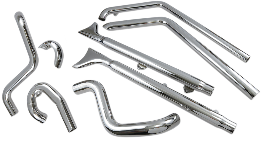 BASSANI XHAUST True Duals Exhaust System with Fishtail Mufflers - 33" - Softail - Baffle Included