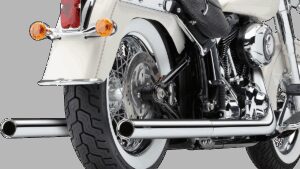 COBRA True Dual Exhaust - Billet Tip - '12-'17 Softail
