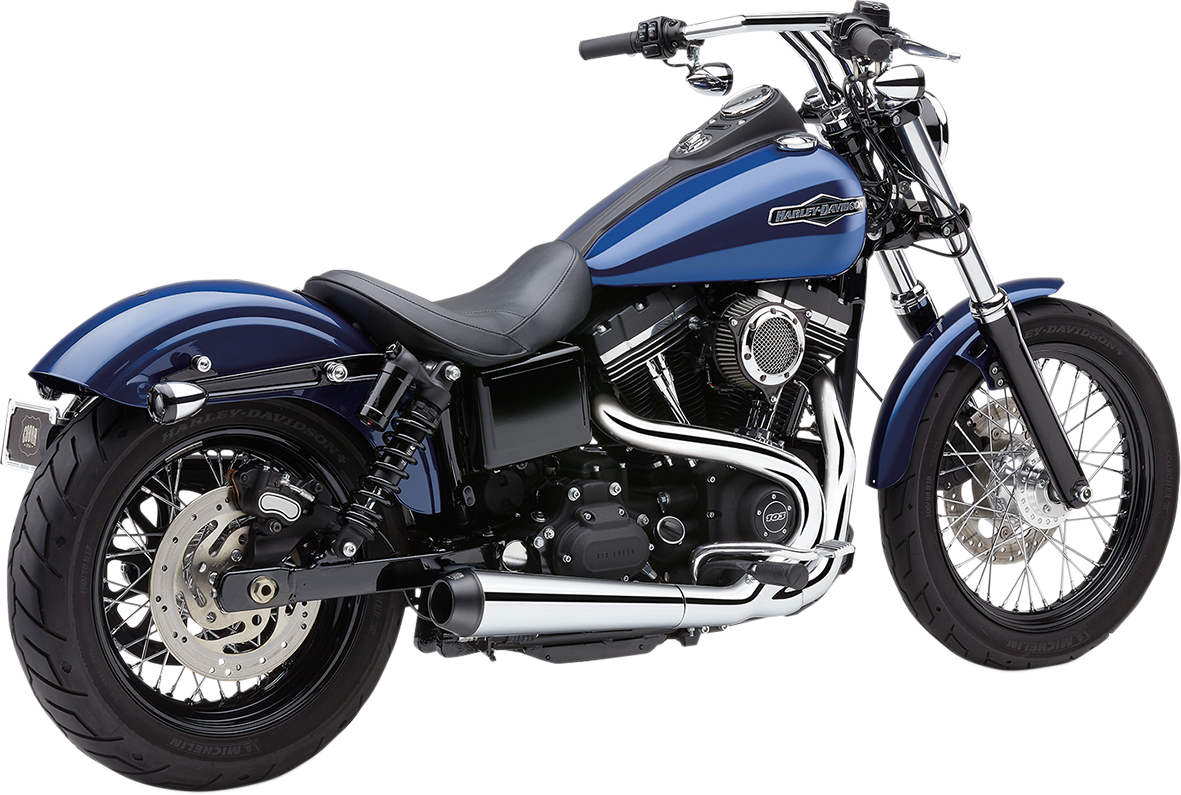 BASSANI XHAUST 2:1 Exhaust - Black - Short - Softail