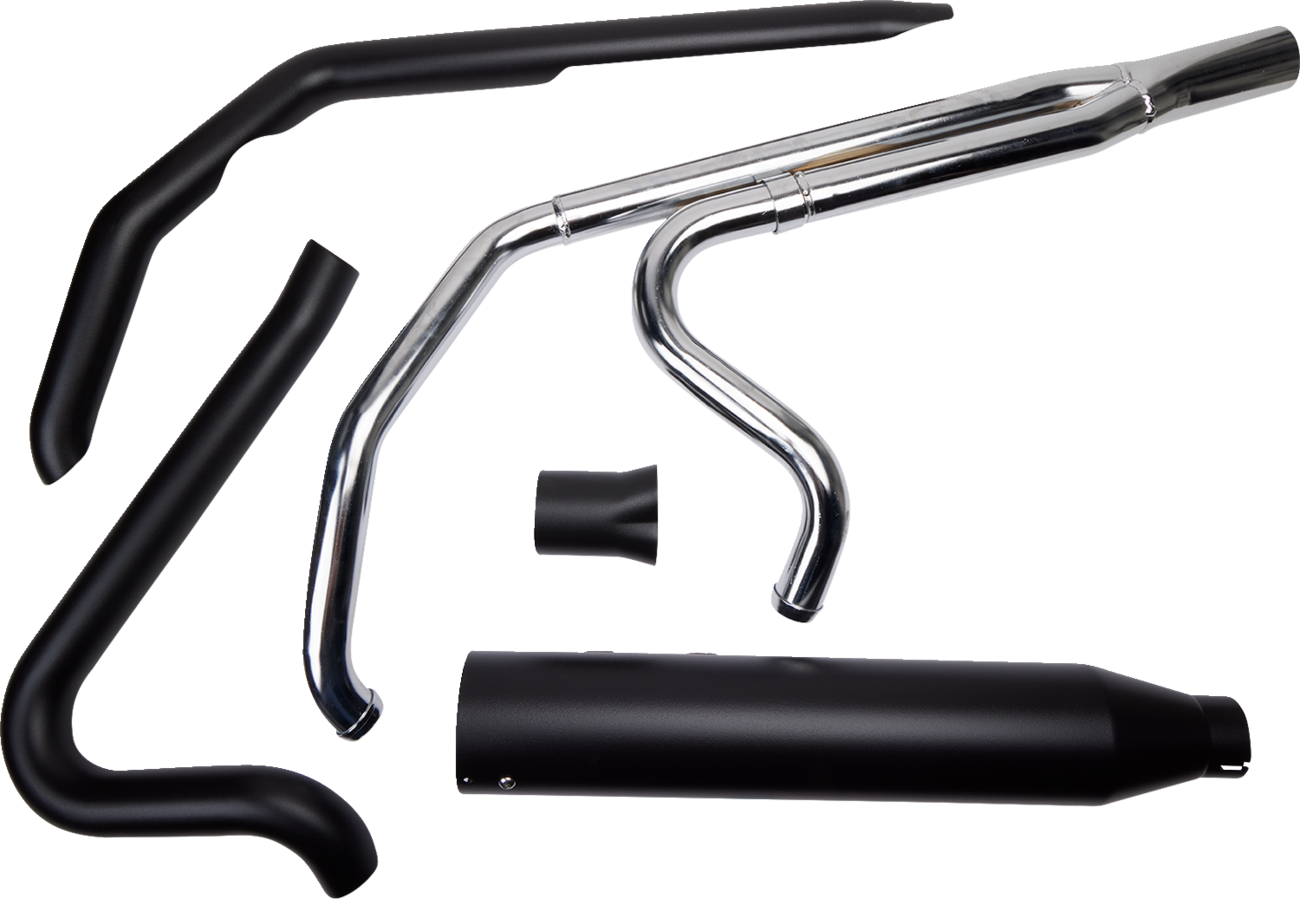 KHROME WERKS 2-into-2 Dominator Exhaust System with 4-1/2" Mufflers - Black with Race Tip - Twin Cam - Image 2