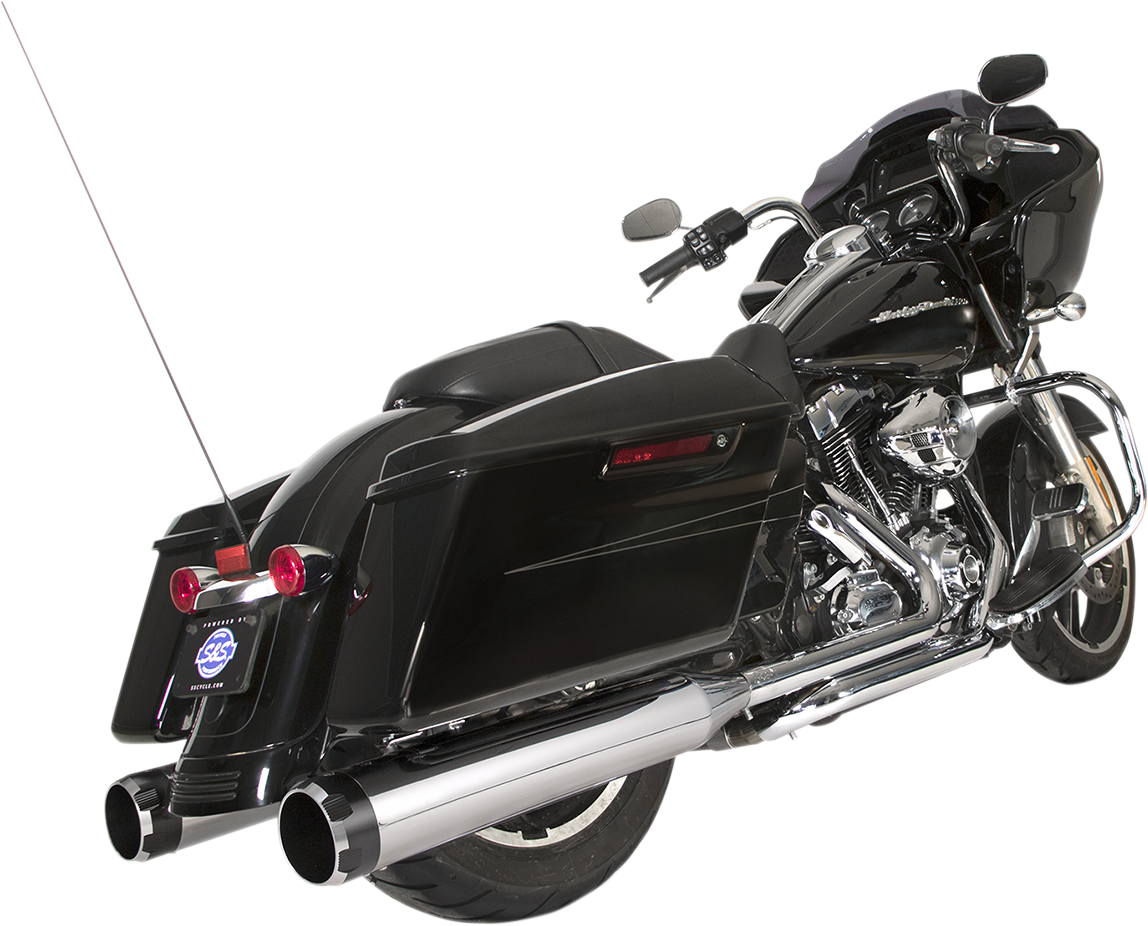 S&S CYCLE El Dorado Dual Exhaust System - Chrome - Black Thruster