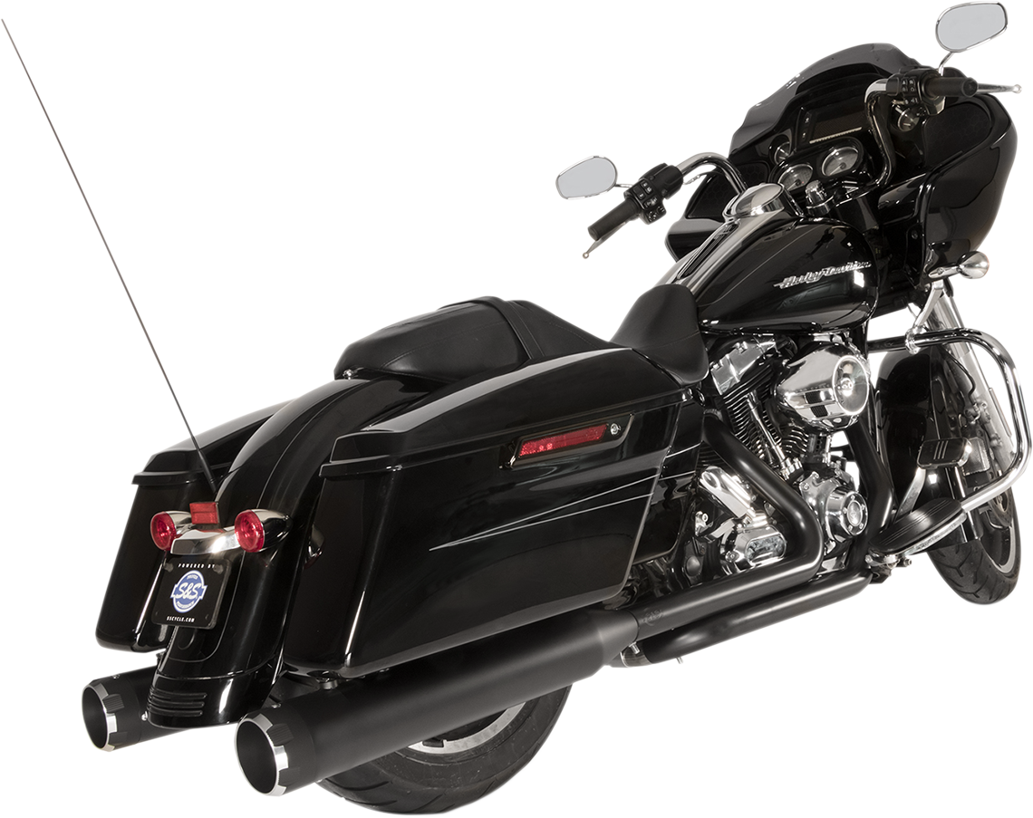 S&S CYCLE El Dorado Dual Exhaust System - Black - Black Thruster