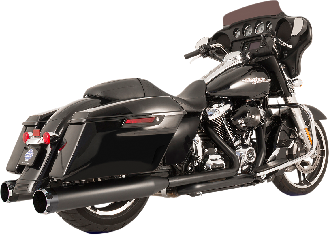 S&S CYCLE El Dorado Dual Exhaust System - Black - Black Thruster